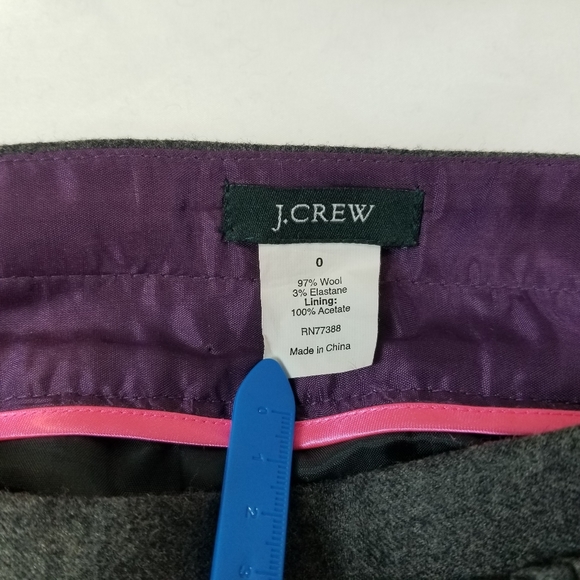 J Crew Wool Mini Skirt Charcoal Grey Shirred Pleated Sz 0 Gathered Women Lined - Picture 9 of 12